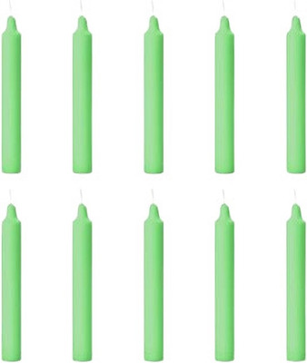 navaash Chime/Mombati Candles for Home Decoration Green Pack of 10 Candle(Green, White, Pack of 10)
