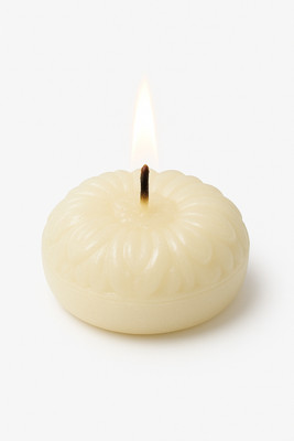 SMARAN Flower candle Candle(White, Pack of 2)