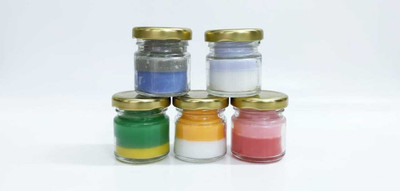 Moonaac GLASS JAR 1 Candle(Multicolor, Pack of 5)