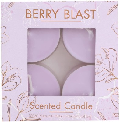 Parkash Candles Set of 4 Scented Pillar Candles , (Berry Blast) Candle(Purple, Pack of 4)