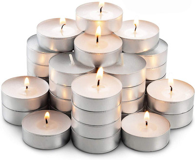 HARSHLOVE Special White Tealight Candle | Burning Time 2.5 to 3 Hours Candle(White, Pack of 50)