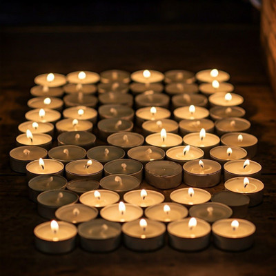 pleasing forest AN_(A_147)_Tealight_White_Pack Of -50 Candle(White, Pack of 50)