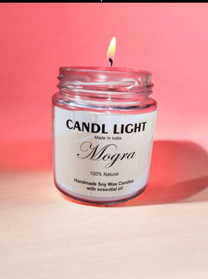 SCENTORA NEW25_Mogra scented jar candle Candle(White, Pack of 1)