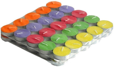 LOF Multicolor Candles Candle(Multicolor, Pack of 50)