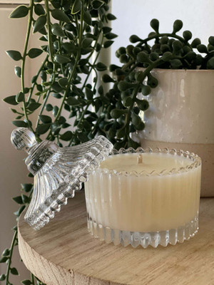 Lavish Mini Crystal Scented Candle Jar For Home Decor, Diwali, Anniversary, Gifting Set Candle(White, Pack of 1)