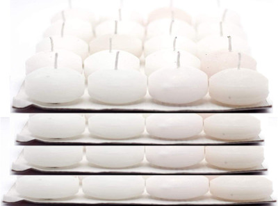 Ein Sof Floating Candles - Paraffin Wax, 80 Round Tealight Candles, 5 Hours Burn Time Candle(White, Pack of 80)