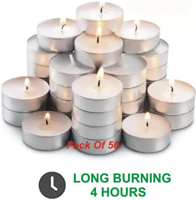 AFAST Unscented Tea light Candles Candle(White, Pack of 50)