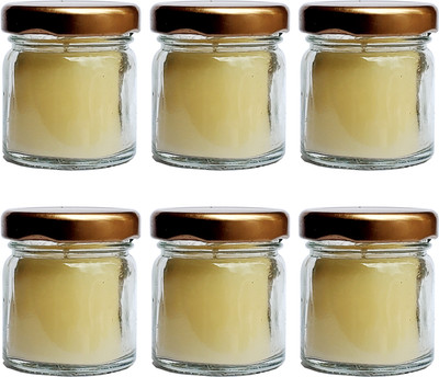 PIC Handpourd Global Vanilla Scented Mini Jar Wax Candle(Beige, Pack of 6)