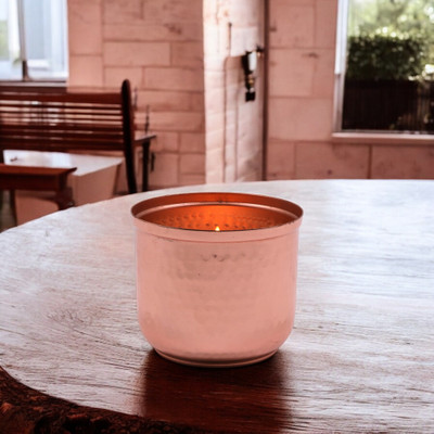 Hosley Fragranced Metal Jar Candles Candle(Brown, Pack of 1)
