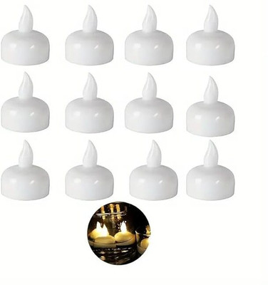 MANTICORE Led Water Sensor Diya No electricity required.Diya for Festivels Decoration Plastic (Pack of 12) Table Diya Set(Height: 2 inch)