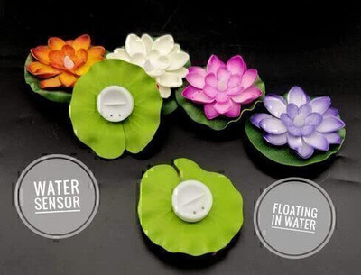 GREENTOUCH Ps 6 Water Floating Lotus Flower Shape Light Candles Diya for Home Decoration Candle(Multicolor, Pack of 1)