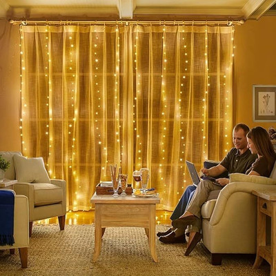 KAVYARA 300 LEDs 3 m Yellow Flickering String Rice Lights(Pack of 1)