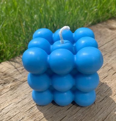 Aatman Enterprise Bubble Cube (3 Layer) Candle(Blue, Pack of 1)