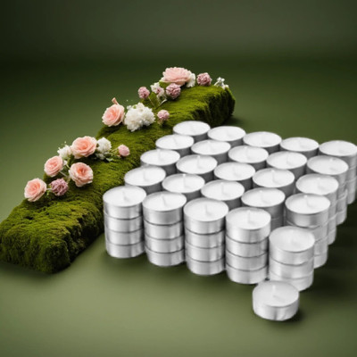 Wacky Tealight candles 50pcs for home decor Candle (White, Pack of 50) Candle(White, Pack of 50)
