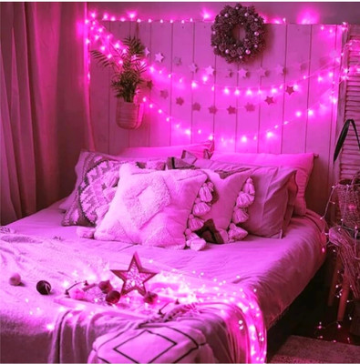 REPISH 180 LEDs 21 m Pink Steady String Rice Lights(Pack of 1)