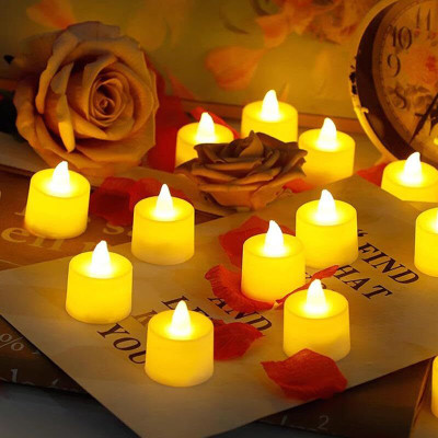 MYORA Pack of 6 Acrylic Flameless & Smokeless Led Tea Light Decorative Candle(Yellow, Pack of 6)