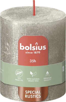 Bolsius Pillar candle 80/68 mm Rustic METALLIC Candle(Grey, Pack of 1)