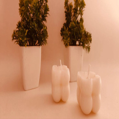 AaranyaCreation SBUBBLE1 Candle(White, Green, Blue, Pink, Pack of 4)