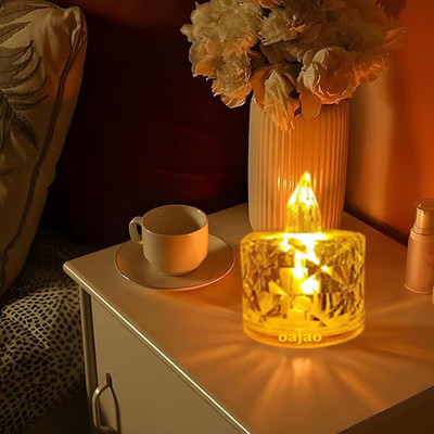 Kala Decrators 1 Pcs Acrylic Crystal For Home, Room, Festival diwali Decor Candle(Yellow, Pack of 1)