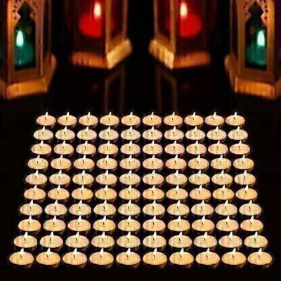 RMC Tealight Branded Diwali Diya Unscented Wax Tealights Candles Smokeless Burning time Approx 3-4 Hour, 100 Candles Set, Pack of 1 100 Tea Lights White Colour Candle Candle(Multicolor, Pack of 100) RMC Tealight Branded Diwali Diya Unscented Wax Tealights Candles Smokeless Burning time Approx 3-4 Hour, 100 Candles Set, Pack of 1 100 Tea Lights White Colour Candle Candle(Multicolor, Pack of 100)