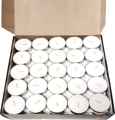 vinama V-Tea-Light-Candle Candle(White, Pack of 50)