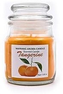 The Remedial Store Tangerine Scented Yankee Jar Candle - Lasts Upto 48 Hours Candle(Orange, Pack of 2)