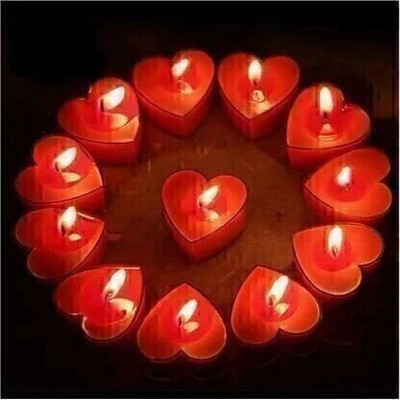 agnoliya Heart Shape Design Tea Light Wax Candles Candle(Red, Pack of 10)