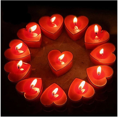 Biway Special moment Heart Shaped Red Candles scented Red Love Romantic Candle Candle(Red, Pack of 5)