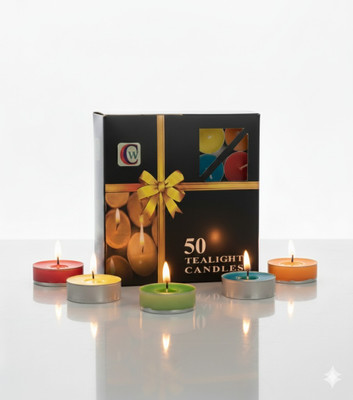 CW Chirag Multicolour Tealight candles | Ideal for Decoration, Pooja, Diwali Candle(Multicolor, Pack of 50)