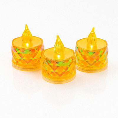 Nk Global Flameless & Smokeless LED Tealight Candles – Transparent Acrylic, Pack of 12 Candle(White, Pack of 12)