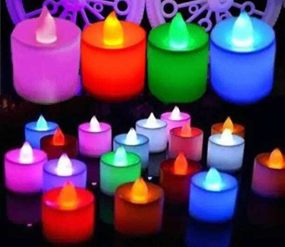 RIFOF Decorative Multicolored LED Candle Candle(Multicolor, Pack of 24)