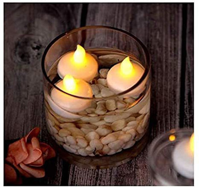 Johnnie Boy LED Floating Candle Light for Home Decoration (Batteries Included)|Pack of 12 Candle(Yellow, Pack of 12)