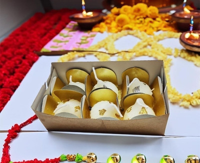 AtheenaAris Modak Shape Candle Candle(White, Pack of 6)