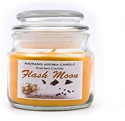 The Remedial Store Flash Moon Scented Yankee Jar Candle - Lasts Upto 48 Hours Candle(Orange, Pack of 2)