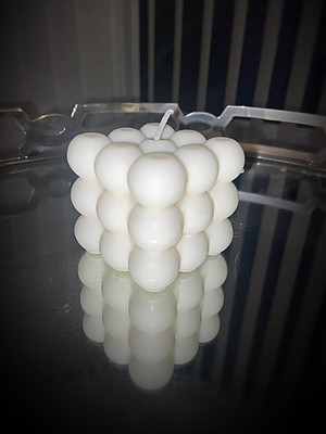 Aatman Enterprise Bubble Cube (3 Layer) Candle(White, Pack of 1)