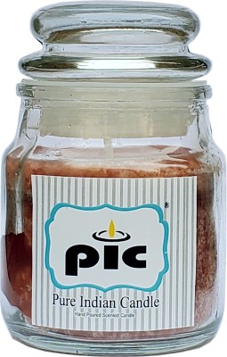 PIC Handpourd Apple Cinnamon Scented Jar Wax Candle(Brown, Pack of 1)