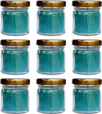 PIC Handpourd Evergreen Forest Scented Mini Jar Wax Candle(Grey, Pack of 9)