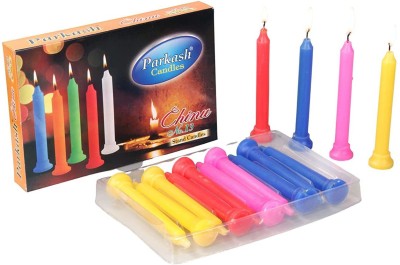 Parkash Candles Chinu-13 Pack of 10 Candles(Multi-Colour)Burning Time-3.30 hrs Candle(Multicolor, Pack of 1)