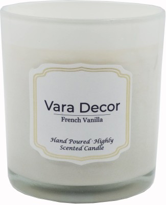 Vara Decor Highly Scented Jar Candle Candle(White, Pack of 1)