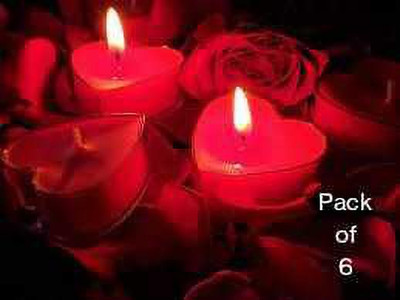 Shraddha Creation Acrylic Heart Red Scented Tealight, Set Of 6 Candle(Red, Pack of 6)