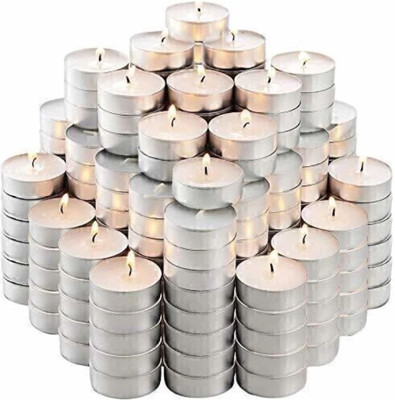 LUXORIO 4-5 Hour Long Burning Unscented Tea Light Candles (Pack of 5 Candle(White, Pack of 50)
