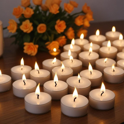 pleasing forest AN_(A_390)_Tealight_White_Pack Of -50 Candle(White, Pack of 50)