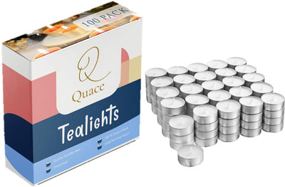 QUACE Tealight Pack of 100 Candle(White, Pack of 100)