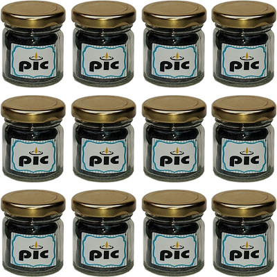 PIC Handpourd Cinnamon Scented Mini Jar Wax Candle(Black, Pack of 12)