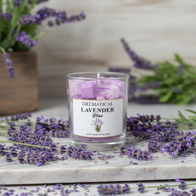 DREMATICAL Hearts of Lavender Candle(Purple, Pack of 1)