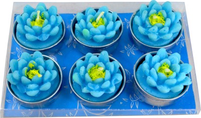 ME&YOU Tea light Candles for Diwali Decor| Beautiful Candles Pack 6-Blue Candle(Blue, Pack of 6)