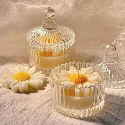 LESPOIR jar fragrance candle Candle(White, Pack of 1)