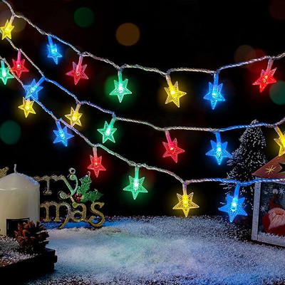 TECHGEAR 14 LEDs 3.5 m Multicolor Flickering Star Rice Lights(Pack of 1)