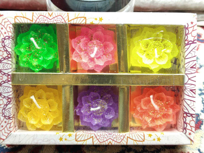 NITASHA CREATIONS MULTI COLOR CANDLES PACK OF 6 Candle(Multicolor, Pack of 6)
