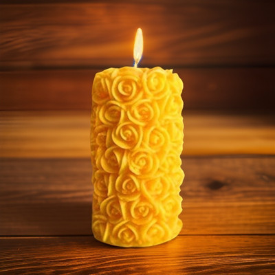 SS ENTERPRISE Pink Candel Candle(Yellow, Pack of 1)
